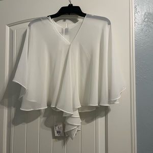 Chiffon White Shaw/Wrap
